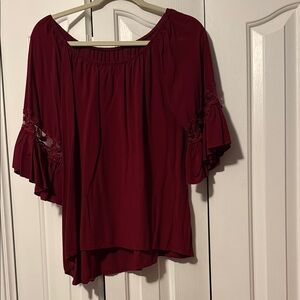 Elegant Burgundy Women's Top